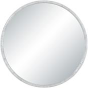 Ren Wil Cento 36" Diameter Circular Flat Stone Framed and Wall Mount Accent Mirror White
