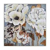 Ren Wil Fleurimont 45" x 45" Framed Botanical Painting Beige