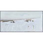 Ren Wil Blanche 60" x 30" Framed Abstract Painting Off White