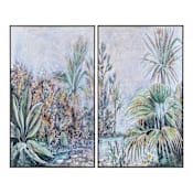 Ren Wil Labyrinth 50" x 30" Framed Botanical Painting - Set of 2 Green