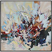 Ren Wil Iman 50" x 50" Framed Abstract Painting White
