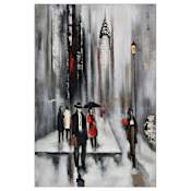 Ren Wil Bustling City II 24" Wide by 36" High Canvas Wall Décor Black / White / Red