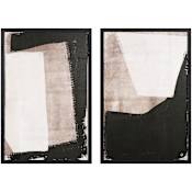 Ren Wil Watson 36" x 24" Framed Abstract Drawing Print - Set of 2 Black
