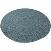 Ren Wil Sage 4' Round Hand Woven Solid Outdoor Throw Rug Country Blue