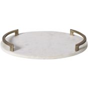 Ren Wil Biana Marble Tabletop Platter White