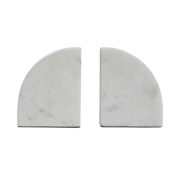 Ren Wil Carvella 2" Wide Banswara Marble Set of Bookends White