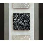 Ren Wil Reflections I Abstract 40" x 16" Wall Art by Manuela Jarry Black / Silver
