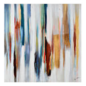 Ren Wil Harmon Multi Colored 45" x 45" Abstract Frameless Painting with Spot Gloss by Patrick St Germain Textured