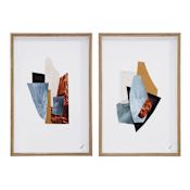 Ren Wil Odin 36" x 24" Framed Abstract Drawing Print - Set of 2 Multiple