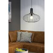 Ren Wil Jonah 20" W Modern Industrial Onion Cage Single Light Pendant Black