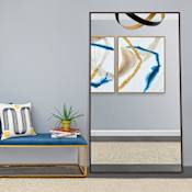 Ren Wil Anjalina 48" W x 83" H Rectangular Wood Framed Full Length Mirror Dark Chestnut