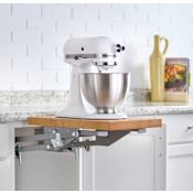 Rev-A-Shelf Modern 12"W Appliance Mixer Lift Stand System with Shelf Included for Full Height Base Cabinets - 60 Lb Capacity Maple / Silver