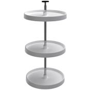 Rev-A-Shelf Value Line 3 Tier 18" Full Circle Lazy Susan with 31-38" Adjustable Pole for Corner Wall Cabinets - 90lb Total Capacity White