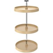 Rev-A-Shelf Value Line 3 Tier 18" Full Circle Lazy Susan with 31-38" Adjustable Pole for Corner Wall Cabinets - 90lb Total Capacity Almond