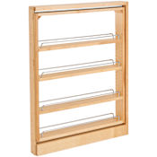 Rev-A-Shelf Wood Classics 3"W Cabinet Base Filler Pull Out Organizer for New Kitchen Applications with Soft Close Maple