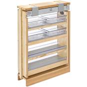 Rev-A-Shelf Wood Classics 6"W Soft Close Bathroom Vanity Base Filler Pull Out Organizer for New Vanity Applications Maple