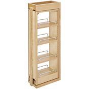 Rev-A-Shelf Wood Classics 6"W 30"H Filler Pull Out Between Cabinet Organizer for 6" New / Remodel Kitchen Applications Maple