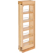 Rev-A-Shelf Wood Classics 6"W Wall Filler Pull Out Organizer for New / Remodel Kitchen Applications Maple