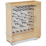 Rev-A-Shelf 444 Series 8 Inch Pull Out Cabinet Filler with Peg Board Natural Wood