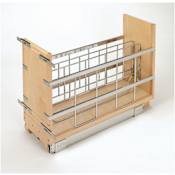 Rev-A-Shelf Wood Classics 5-1/4"W Kitchen Bakeware Foil / Wrap / Tray Pull Out Cabinet Organizer with Soft Close Maple