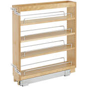 Rev-A-Shelf Wood Classics 5"W Pull Out Base Cabinet Organizer Shelving System for Full Height Cabinets Maple