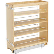 Rev-A-Shelf Wood Classics 8-1/2"W Pull Out Base Cabinet Shelf System Organizer for Full Height Base Cabinets Maple