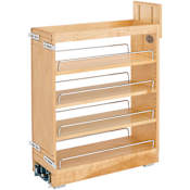 Rev-A-Shelf Wood Classics 8"W Base Cabinet Pull Out Organizer with Soft Close Maple