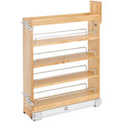 Rev-A-Shelf Wood Classics 5"W Pull Out Base Cabinet Slide Out Organizer with Soft Close Maple