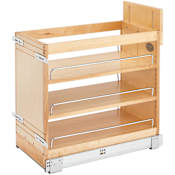 Rev-A-Shelf Wood Classics 11-3/4"W Pull Out Door / Base Cabinet Drawer Organizer with Soft Close Maple
