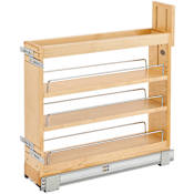 Rev-A-Shelf Wood Classics 6" Pull Out Door Drawer Base Cabinet Slide Out Organizer with Soft Close Maple