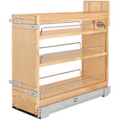 Rev-A-Shelf Wood Classics 8-3/4"W Pull Out Door / Base Drawer Cabinet Organizer with Soft Close Maple