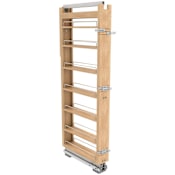 Rev-A-Shelf Wood Classics 5"W x 60"H Soft Close Pull Out Tall Cabinet Pantry Filler Organizer Maple