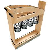 Rev-A-Shelf Craftsman 5-15/16" Pull Out Kitchen Cabinet Organizer with Removable Wire Utensil Bins and Soft-Close Slides Maple / Black