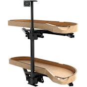 Rev-A-Shelf Girasolo 33-1/16" Right Blind Corner Two-Tier Pull Out Cabinet Organizer with Soft Close and Adjustable Shelves for 12" Opening from the Craftsman Collection Maple / Black