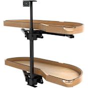 Rev-A-Shelf Girasolo 35-13/16" Right Blind Corner Two-Tier Pull Out Cabinet Organizer with Soft Close and Adjustable Shelves for 15" Opening from the Craftsman Collection Maple / Black