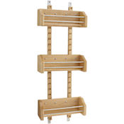 Rev-A-Shelf Wood Classics 10-1/8" Wall Cabinet Kitchen Door Mount 3 Tier Adjustable Spice Rack Maple