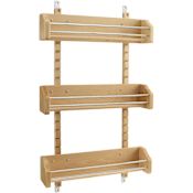 Rev-A-Shelf Wood Classics 16-1/8"W Wall Cabinet Door Mount Adjustable 3 Shelf Spice Rack Maple