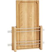Rev-A-Shelf Wood Classics 10-1/2"W Cabinet Door Mount Cutting Board Organizer Tray Bin with Maple Cutting Board Maple