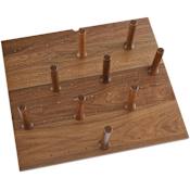 Rev-A-Shelf Wood Classics 24-1/4"W x 21-1/4"D Walnut Trim to Fit Drop In Drawer Peg Board Organizer Insert with (9) Wooden Pegs Walnut