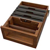 Rev-A-Shelf Craftsman 15" Pull-Out Paper Towel Dispenser Drawer and Foil Storage/Cutters with Soft-Close Slides Walnut
