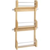 Rev-A-Shelf Wood Classics 10-1/2"W Wall Cabinet Small 3 Shelf Kitchen Door Mount Spice Rack Organizer Maple