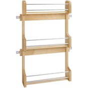 Rev-A-Shelf Wood Classics 13-1/2" Wall Cabinet Kitchen Door Mount 3 Tier Spice Rack Organizer Maple