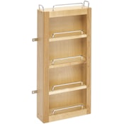 Rev-A-Shelf Wood Classics 12"W x 25"H Base Cabinet Door Mount 4 Shelf Kitchen Organizer Maple