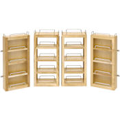 Rev-A-Shelf Wood Classics 24"W Base Cabinet Door Mount Double Swing Out 16 Shelf Pantry Organizer Kit Maple