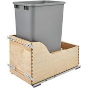 Rev-A-Shelf Wood Classics 12"W Movento Single 50 Qt / 12.5 Gallon Pull Out Trash Can System with Soft Close Slides for Full Cabinets Maple