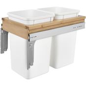 Rev-A-Shelf Wood Classics 13-1/2"W Top Mount Pull Out Double 27 Qt / 6.75 Gallon Trash Can System Maple / White
