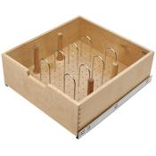 Rev-A-Shelf Wood Classics 19-5/16"W Pull Out Pilaster Peg Board Organizer Drawer with Soft Close Slides Maple