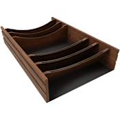 Rev-A-Shelf Craftsman 28-1/4 to 31-1/4" Adjustable Cutlery Organizer Drawer Insert with 7 Compartments and Removable Non-Slip Mat Walnut / Black