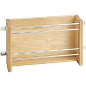 Rev-A-Shelf Wood Classics 13-1/8"W Door Mount Aluminum Foil / Wrap Cabinet Door Storage Bin Organizer Maple / Chrome