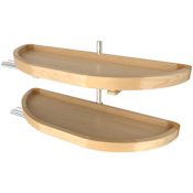 Rev-A-Shelf Wood Classics 2 Tier 32" Half Moon Pull Out Pivot & Slide Lazy Susan for Blind Corner Cabinets Maple
